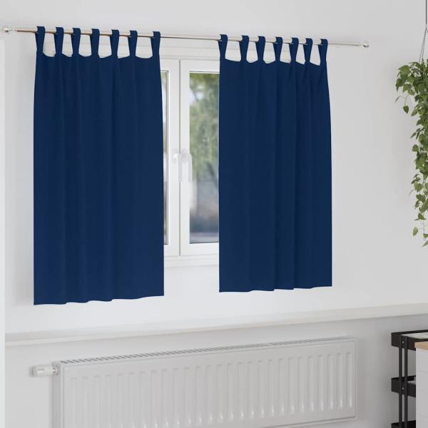 ARDEBO.de - Vorhänge mit Vorhängen 2 pcs Dunkelblau Polyester