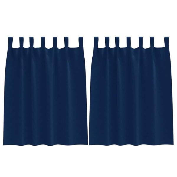 Vorhänge mit Vorhängen 2 pcs Dunkelblau Polyester