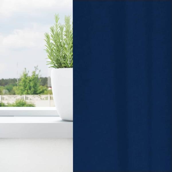 Vorhänge mit Vorhängen 2 pcs Dunkelblau Polyester