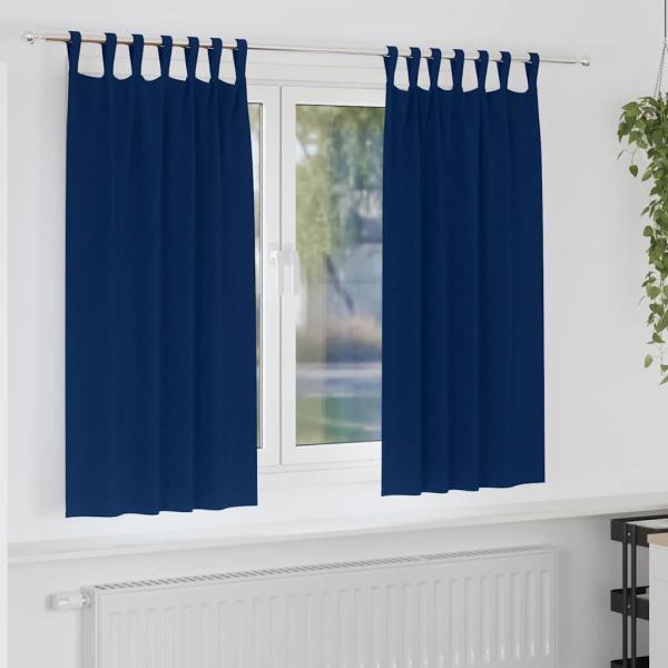 ARDEBO.de - Vorhänge mit Vorhängen 2 pcs Dunkelblau Polyester
