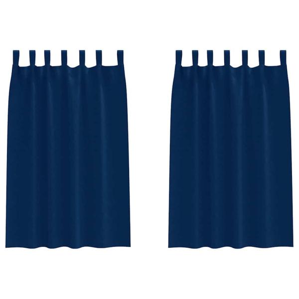 Vorhänge mit Vorhängen 2 pcs Dunkelblau Polyester
