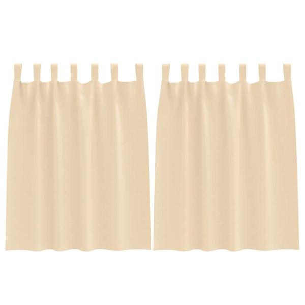 Vorhänge mit Vorhängen 2 pcs Creme Polyester