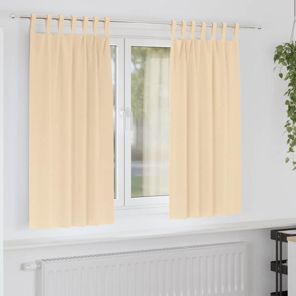 ARDEBO.de - Vorhänge mit Vorhängen 2 pcs Creme Polyester