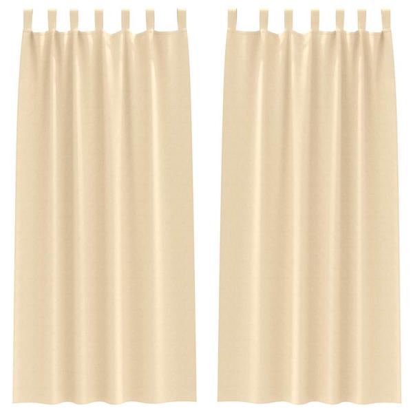 Vorhänge mit Vorhängen 2 pcs Creme Polyester