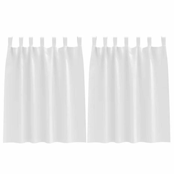 Vorhänge mit Vorhängen 2 pcs Reinweiß Polyester
