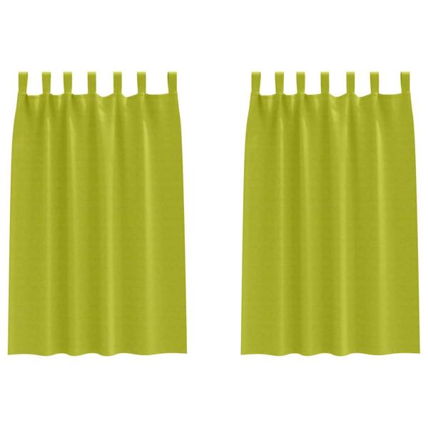 Vorhänge mit Vorhängen 2 pcs Apfelgrün Polyester