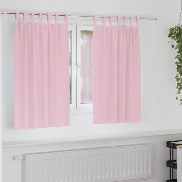 ARDEBO.de - Vorhänge mit Vorhängen 2 pcs Baby Pink Polyester