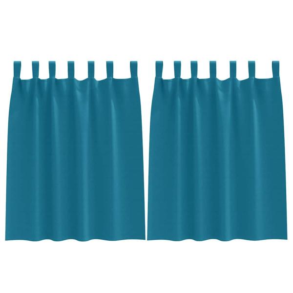 Vorhänge mit Vorhängen 2 pcs Türkis Polyester