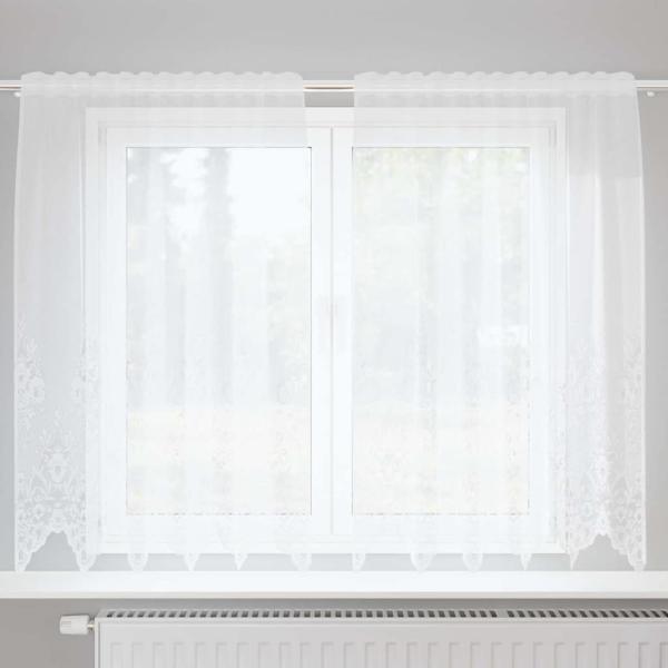 ARDEBO.de - Vorhänge mit Vorhängen Floral Weiß 150 x 140 cm Polyester