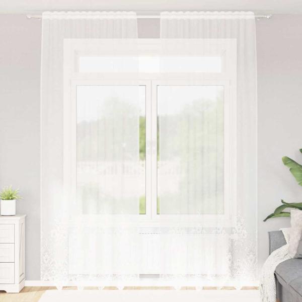 ARDEBO.de - Vorhänge mit Vorhängen Weiß 150 x 260 cm Polyester