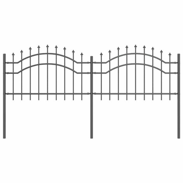 Gartenzaun Grau 115 cm Pulverbeschichteter Stahl