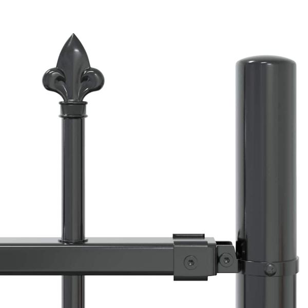 Gartenzaun Grau 115 cm Pulverbeschichteter Stahl