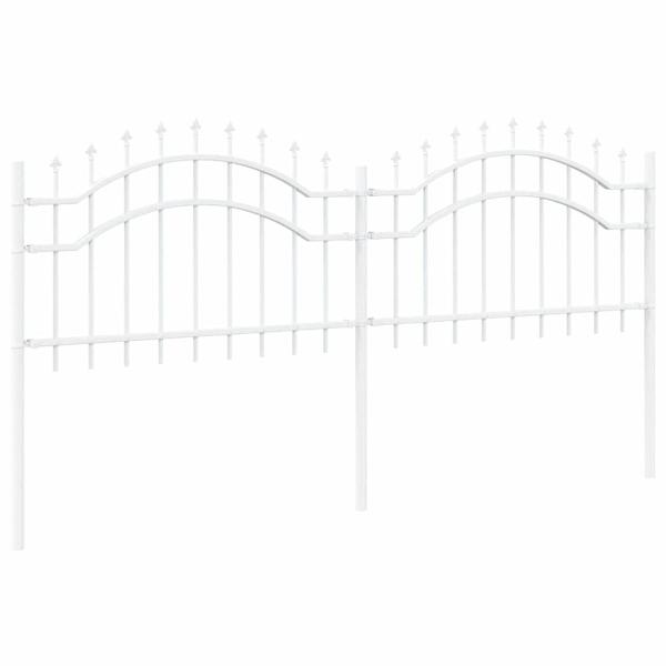 Gartenzaun Weiß 115 cm Pulverbeschichteter Stahl