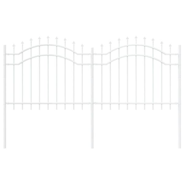 Gartenzaun Weiß 140 cm Pulverbeschichteter Stahl