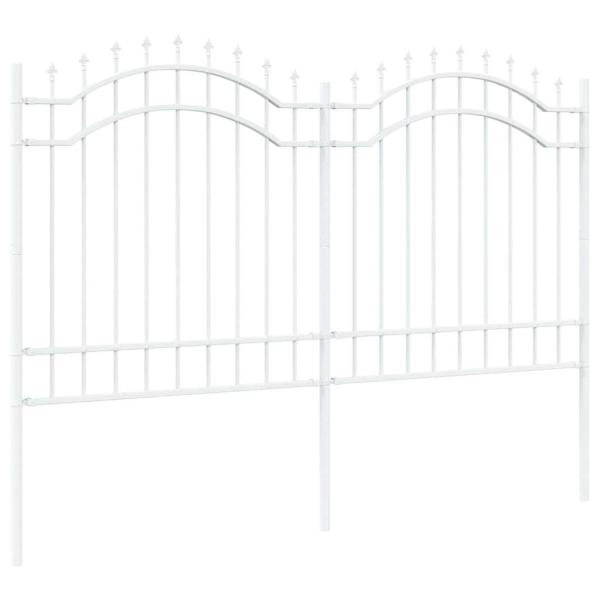 Gartenzaun Weiß 165 cm Pulverbeschichteter Stahl