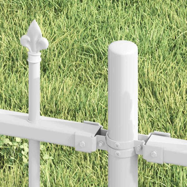 Gartenzaun Weiß 190 cm Pulverbeschichteter Stahl