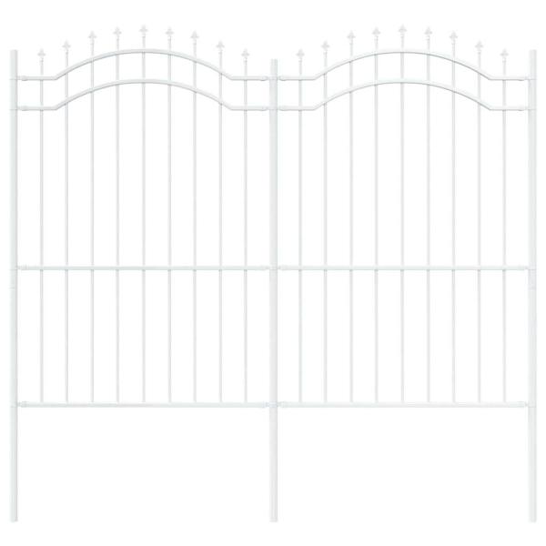 Gartenzaun Weiß 215 cm Pulverbeschichteter Stahl
