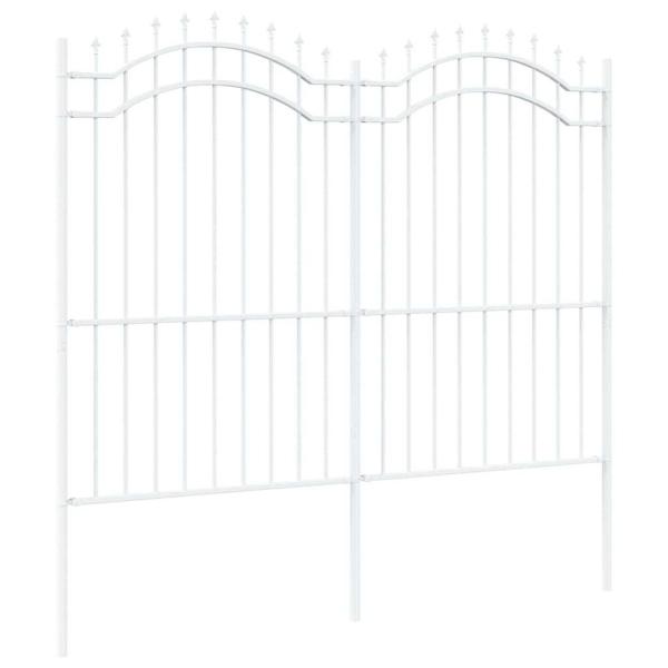 Gartenzaun Weiß 215 cm Pulverbeschichteter Stahl