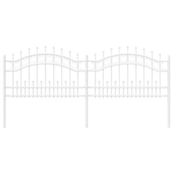 Gartenzaun Weiß 115 cm Pulverbeschichteter Stahl