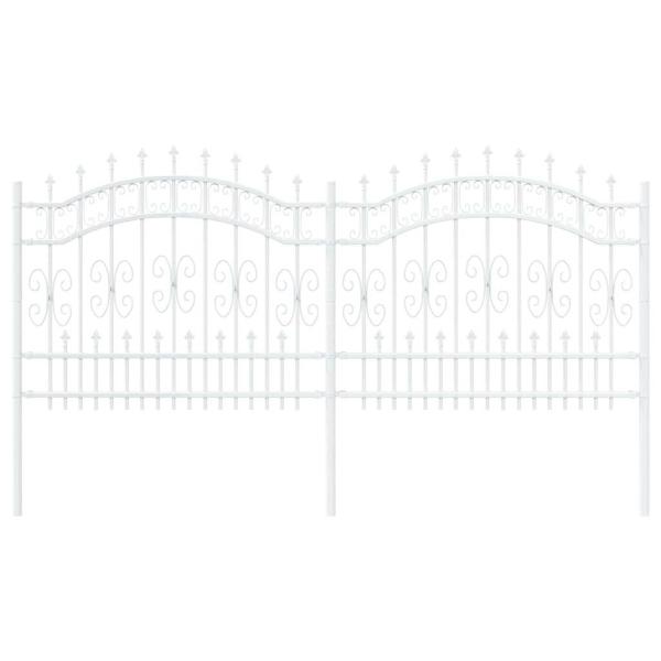 Gartenzaun Weiß 140 cm Pulverbeschichteter Stahl