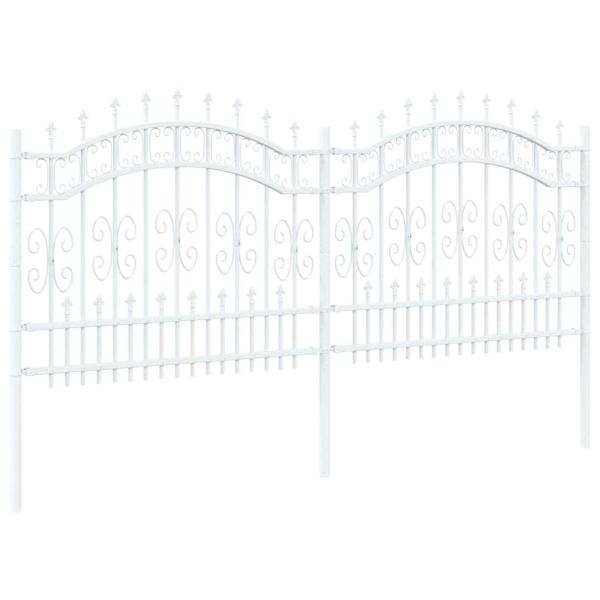 Gartenzaun Weiß 140 cm Pulverbeschichteter Stahl