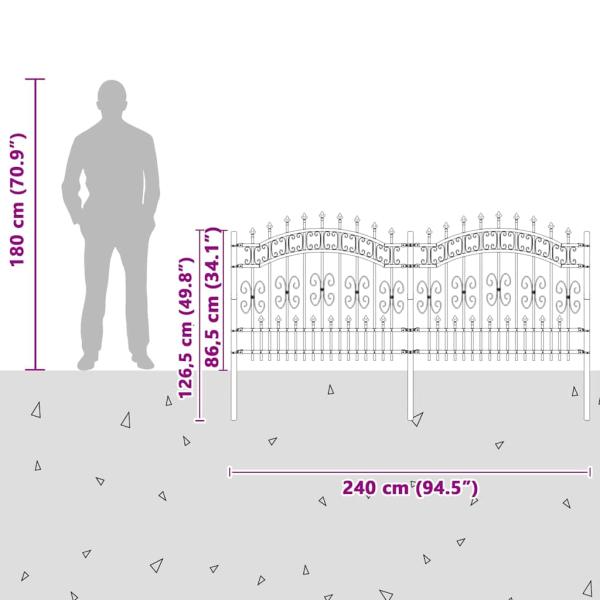 Gartenzaun Weiß 140 cm Pulverbeschichteter Stahl
