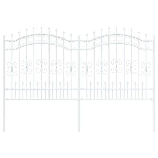 ARDEBO.de - Gartenzaun Weiß 165 cm Pulverbeschichteter Stahl