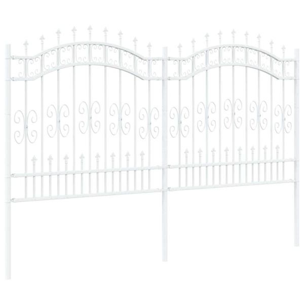 Gartenzaun KAMPEN 240 x 166 cm Pulverbeschichteter Stahl Weiß
