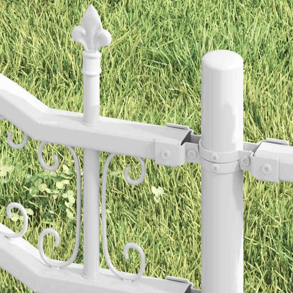 Gartenzaun Weiß 190 cm Pulverbeschichteter Stahl