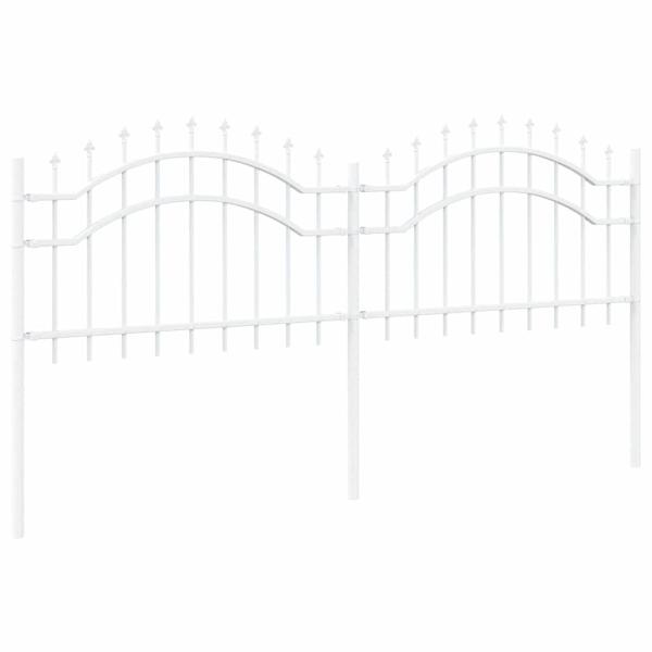 Gartenzaun Weiß 190 cm Pulverbeschichteter Stahl