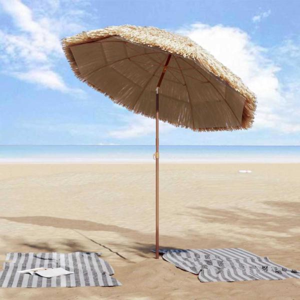 Strandparasol Braun Ø 160 x 196 cm Stahl