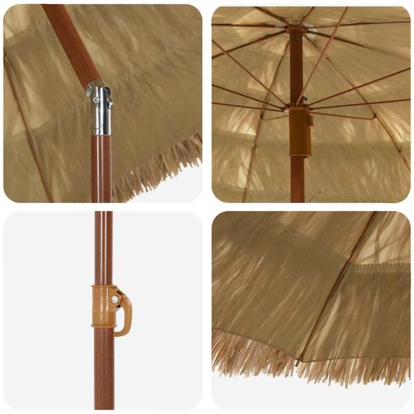 Strandparasol Braun Ø 160 x 196 cm Stahl