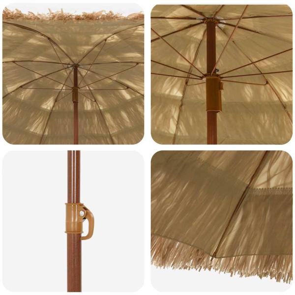 Strandparasol Braun Ø 160 x 196 cm Stahl