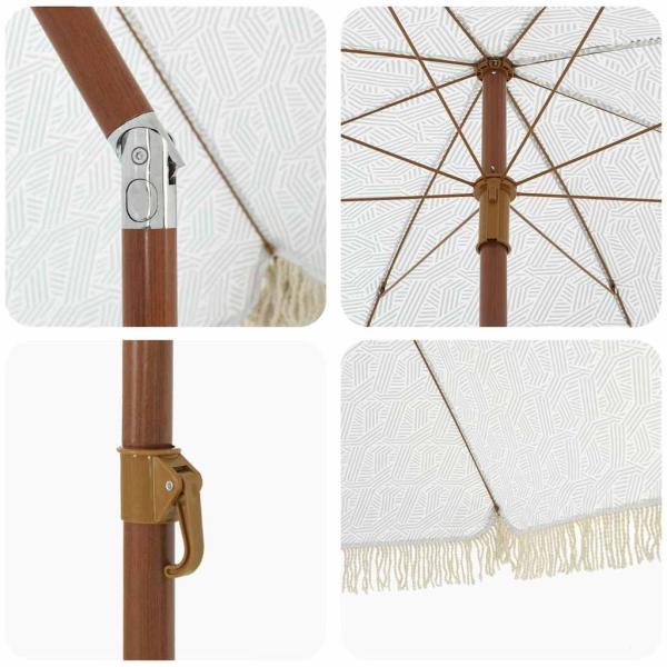 Sonnenschirm Grau und Weiß Ø 205 x 209 cm Stahl