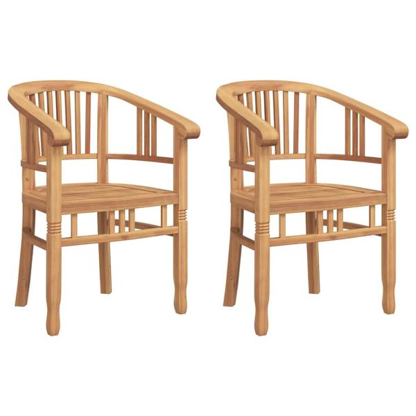 Gartenstühle 2 pcs Braun 63 x 58 x 89 cm Teak-Massivholz