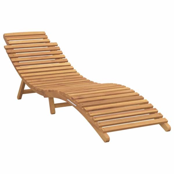 Sonnenliege Cremeweiß 188 x 55 x 59 cm Teak-Massivholz