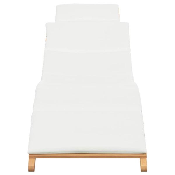 Sonnenliege Cremeweiß 188 x 55 x 59 cm Teak-Massivholz