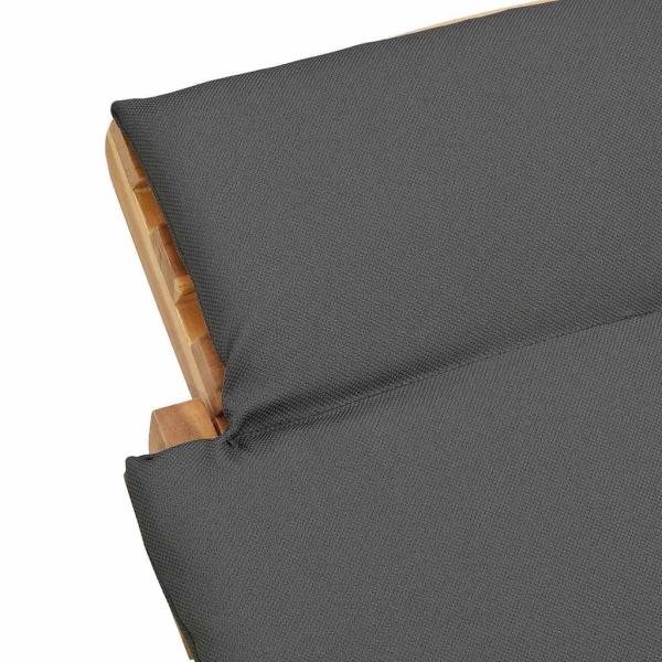 Sonnenliege Dunkelgrau 188 x 55 x 59 cm Teak-Massivholz