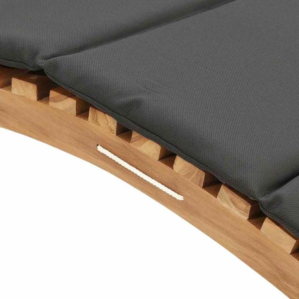 Sonnenliege Dunkelgrau 188 x 55 x 59 cm Teak-Massivholz