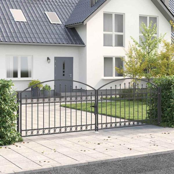 ARDEBO.de - Zaun tor Sonstiges Grau 400 x 125 cm Stahl