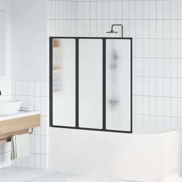 ARDEBO.de - Duschwand Schwarz 120 x 2 x 117 cm Aluminium