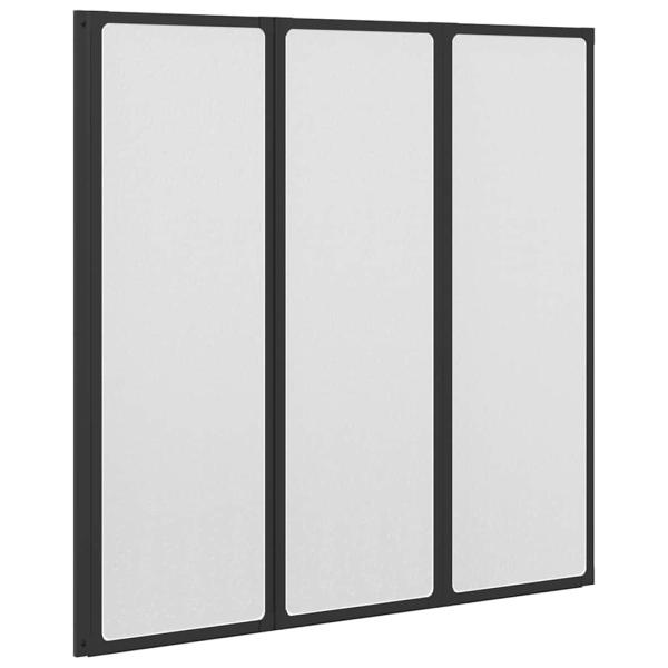 Duschwand Schwarz 120 x 2 x 117 cm Aluminium