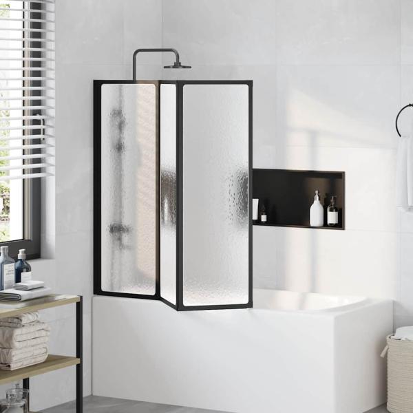 Duschwand Schwarz 120 x 2 x 117 cm Aluminium