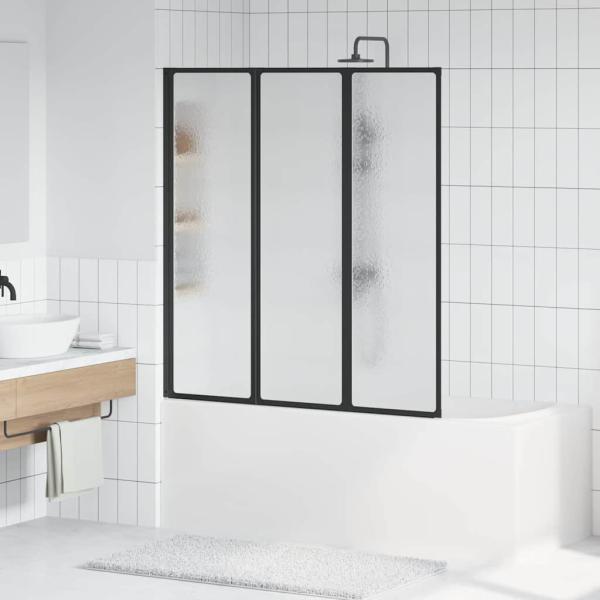 ARDEBO.de - Duschwand Schwarz 132 x 2 x 140 cm Aluminium