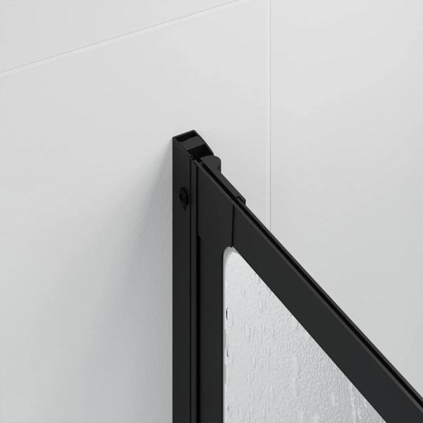 Duschwand Falten Other Manuell Schwarz 168 x 140 cm Aluminium