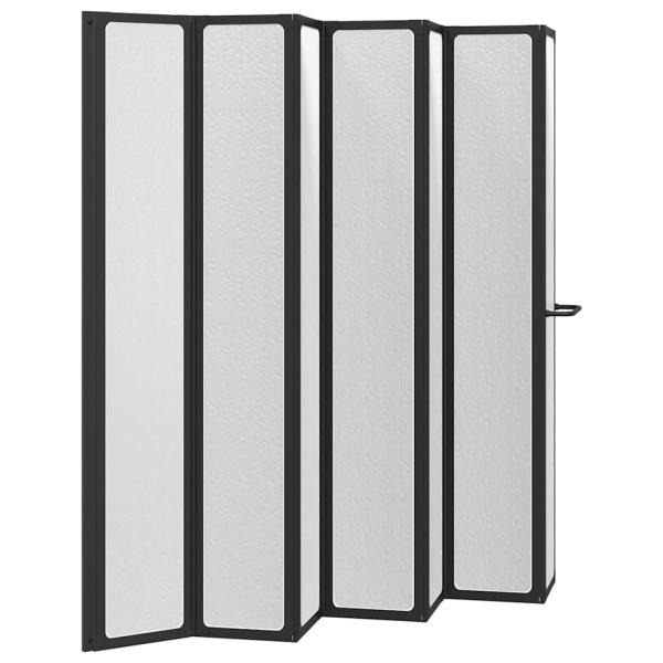 Duschwand Falten Other Manuell Schwarz 168 x 140 cm Aluminium