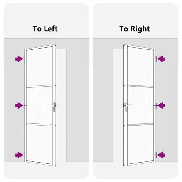 Innentür Schwarz 83 x 201.5 cm Gehärtetes Glas, Aluminium