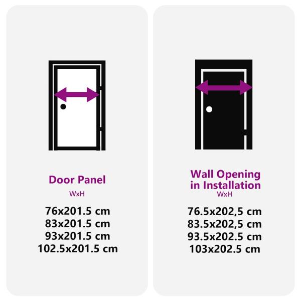 Innentür Schwarz 83 x 201.5 cm Gehärtetes Glas, Aluminium