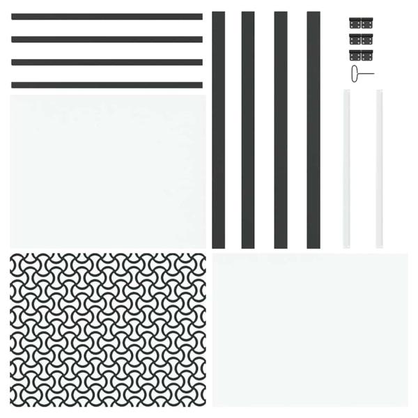 Innentür Schwarz 93 x 201.5 cm Gehärtetes Glas, Aluminium