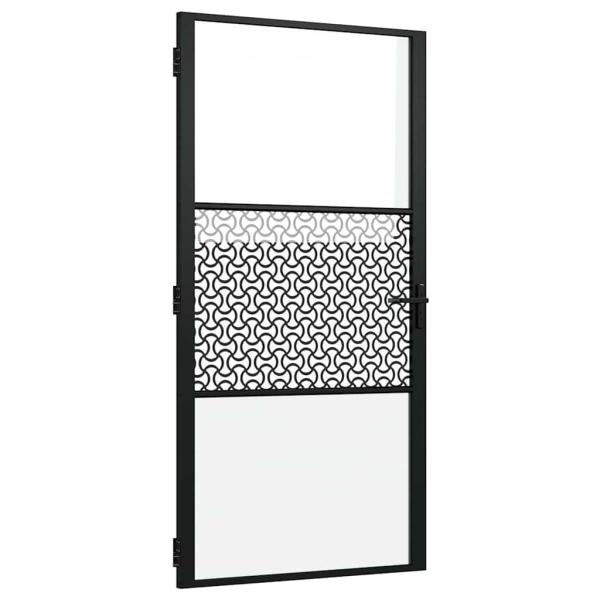Innentür Schwarz 102.5 x 201.5 cm Gehärtetes Glas, Aluminium
